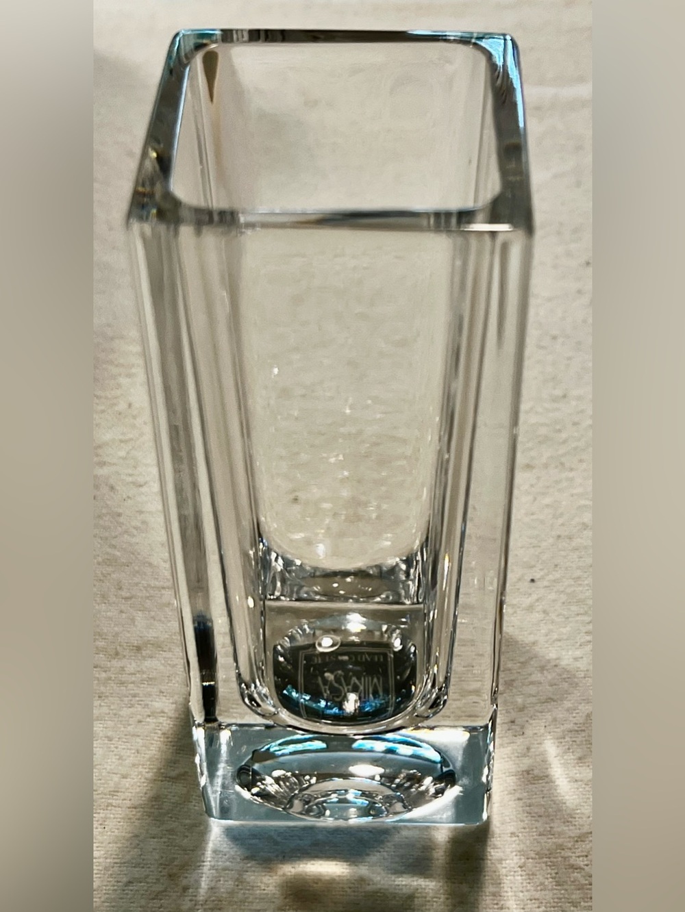 NEW Mikasa Clear Crystal Square Bud Vase NWT